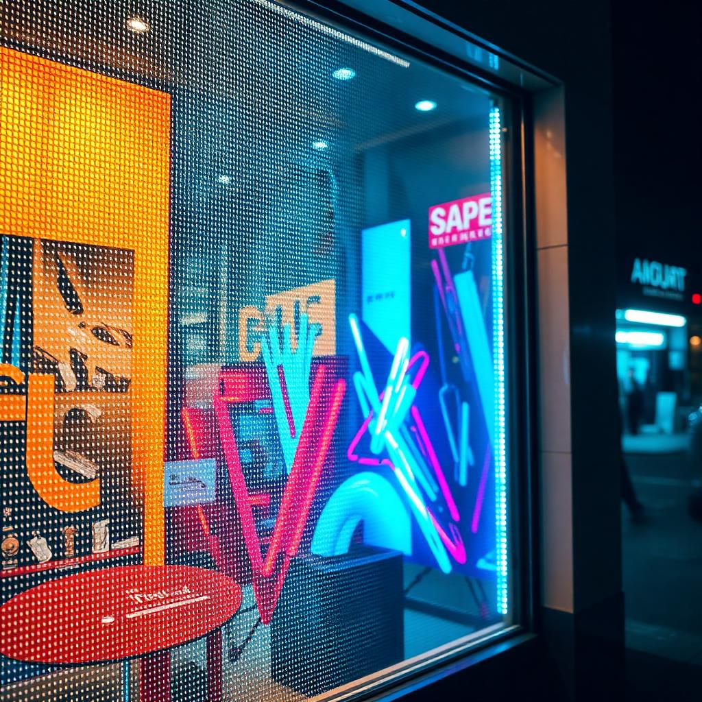 LED trasparente in vetrina